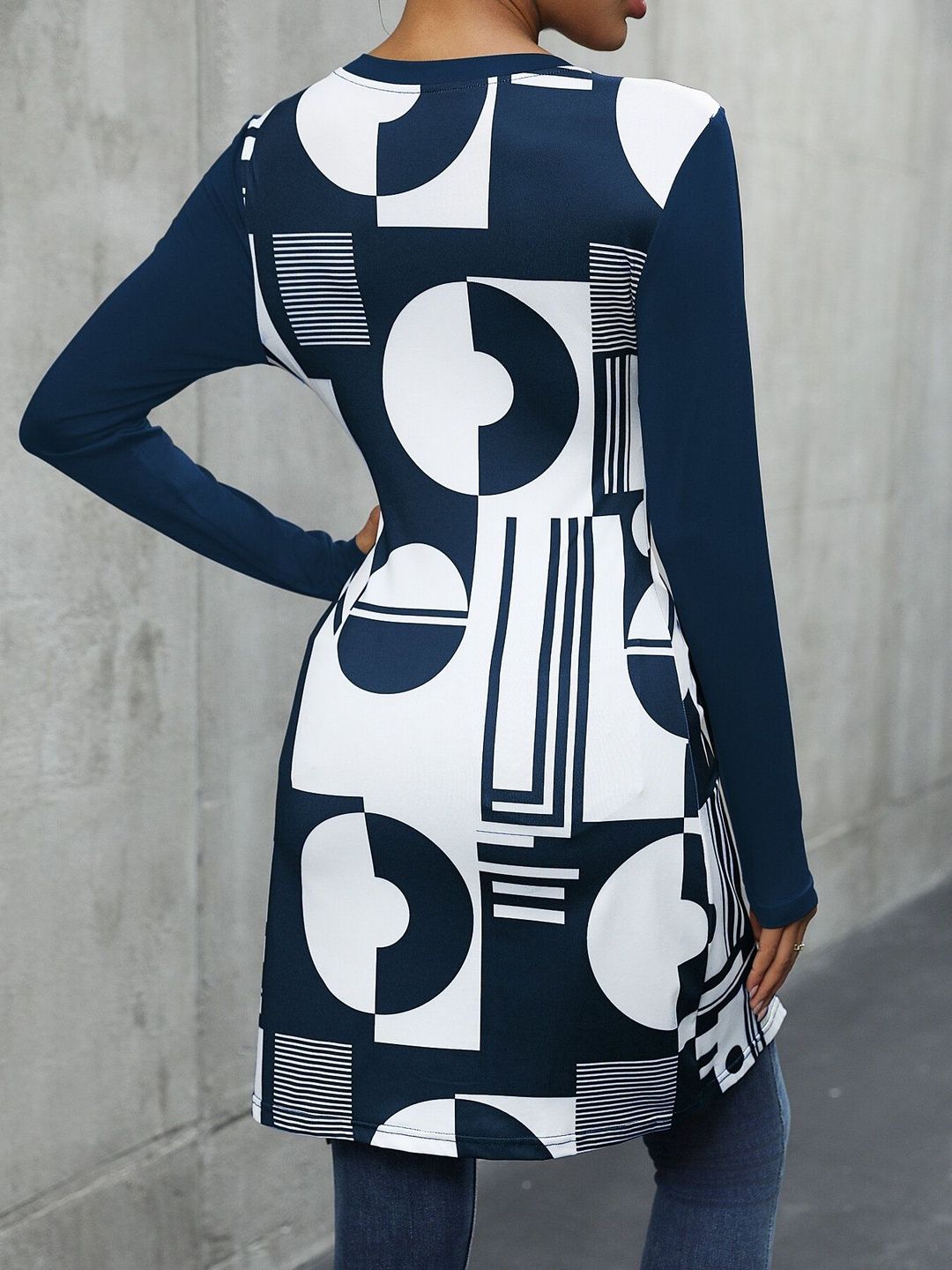 Women's Blue Nowi Print Fit & Flare Dress