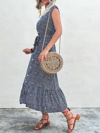 Floral Print Fit & Flare Midi Dress