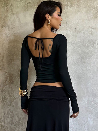 NOWI Sweetheart Neck Cotton Crop Top