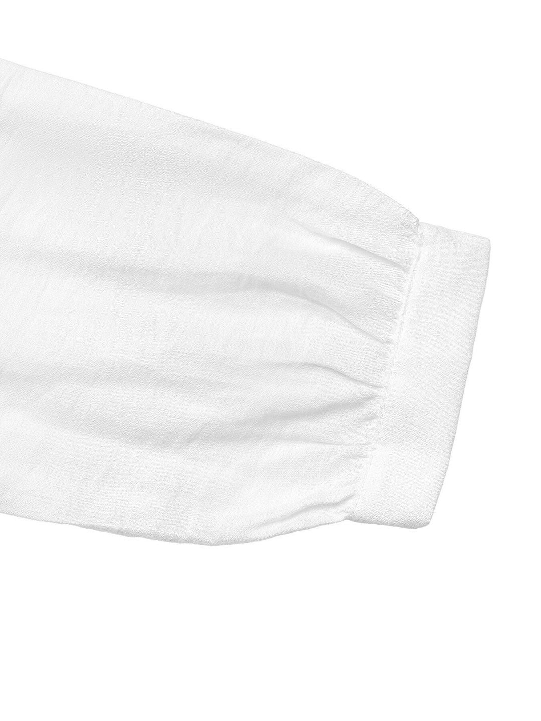 Women's White Ruffles Cotton Top