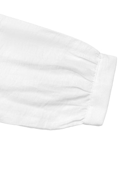 Women's White Ruffles Cotton Top