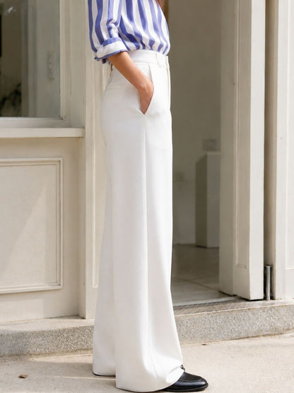 Women Relaxed Straight Leg Straight Fit Wrinkle Free Trousers