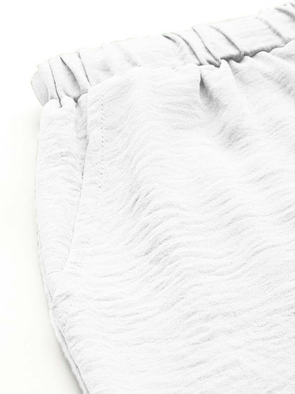Women Textured Straight Fit High-Rise Trousers