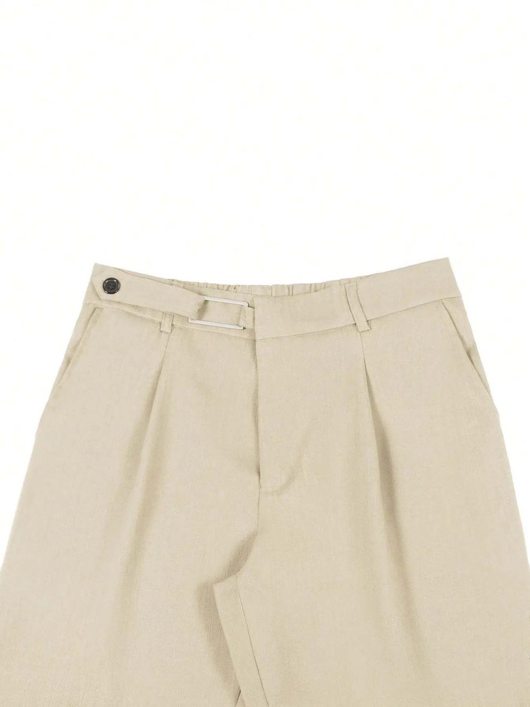 Men Straight Fit Wrinkle Free Pleated Trousers
