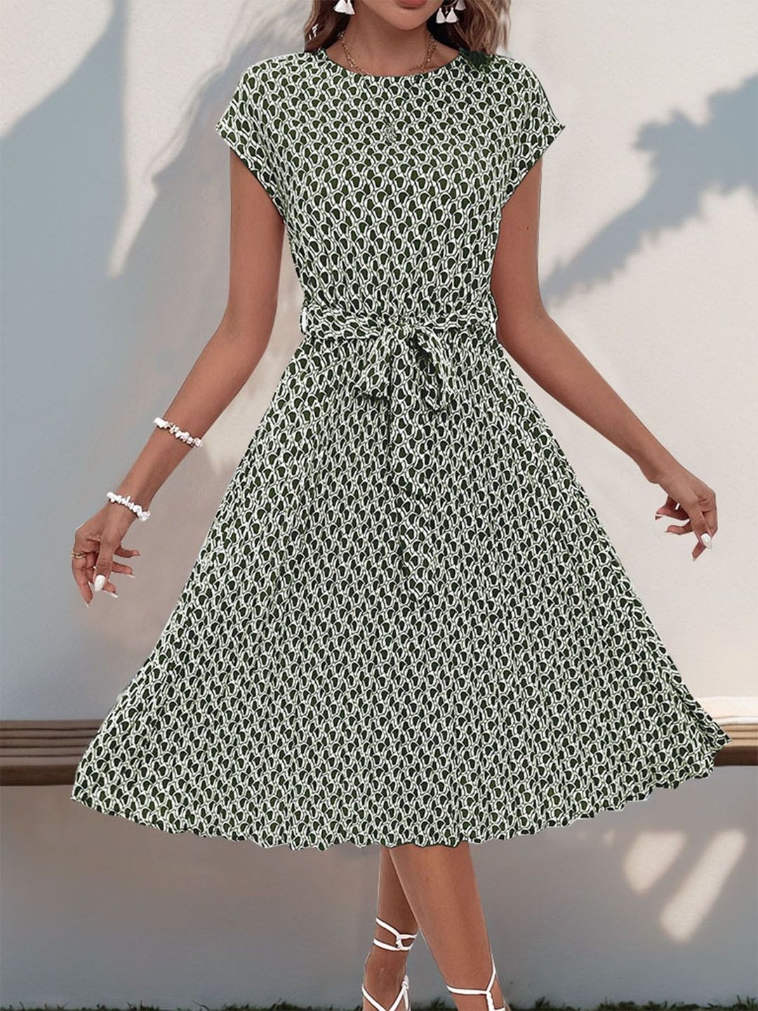 Print Fit & Flare Dress