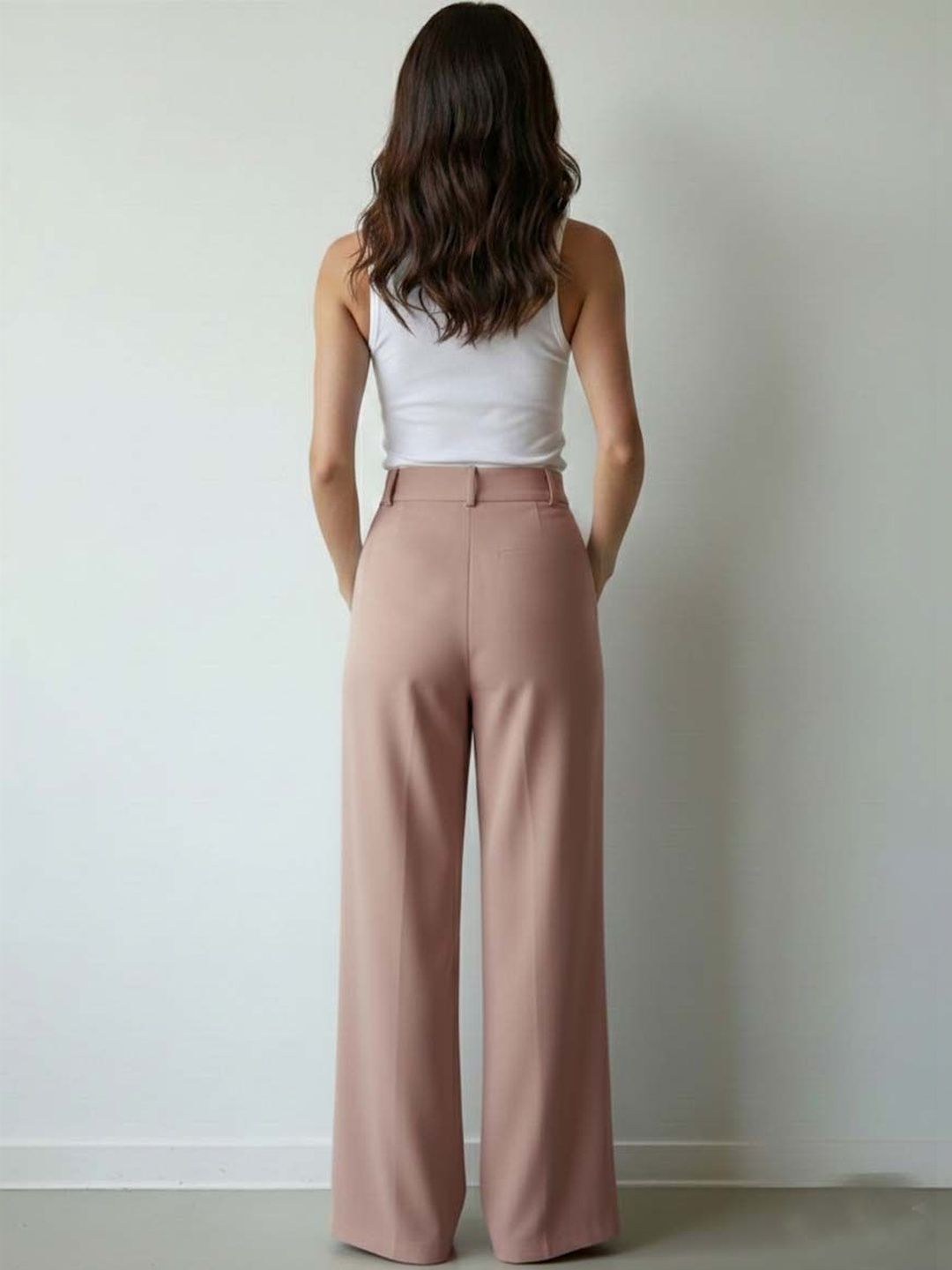 Women Straight Fit High-Rise Wrinkle Free Pleated Trousers