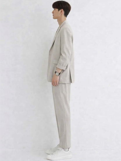 Solid Blazer with Trousers