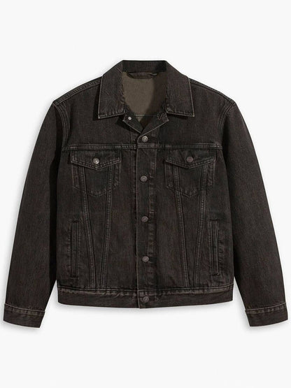 Men Regular Fit Solid Denim Jacket