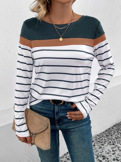 Women's Grey Nowi Women Striped T-Shirt