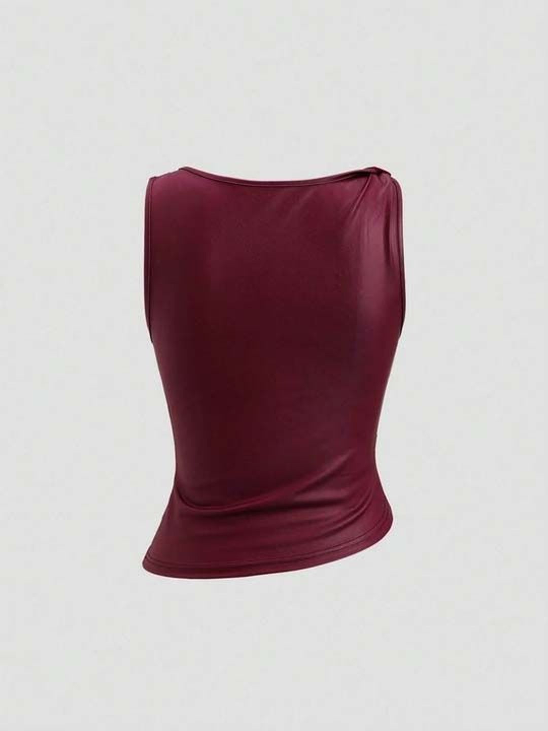 Cowl Neck Sleeveless Cotton Top