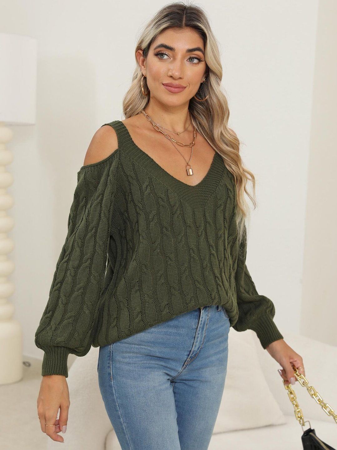 Women Cable Knit Pullover