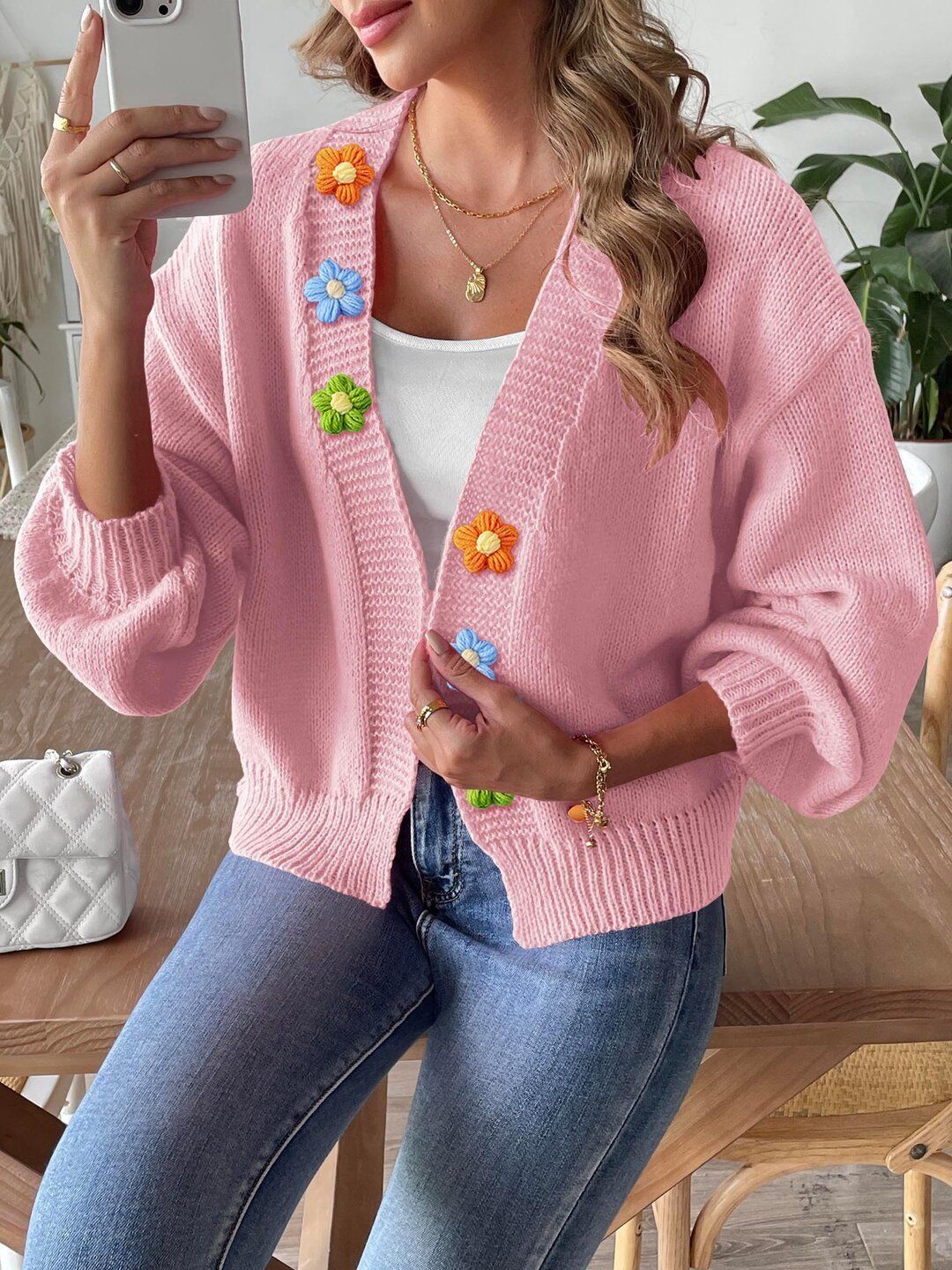 Women Cardigan with Embellished Detail