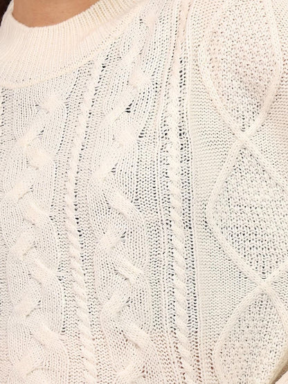 NOWI Women Cable Knit Woollen Pullover