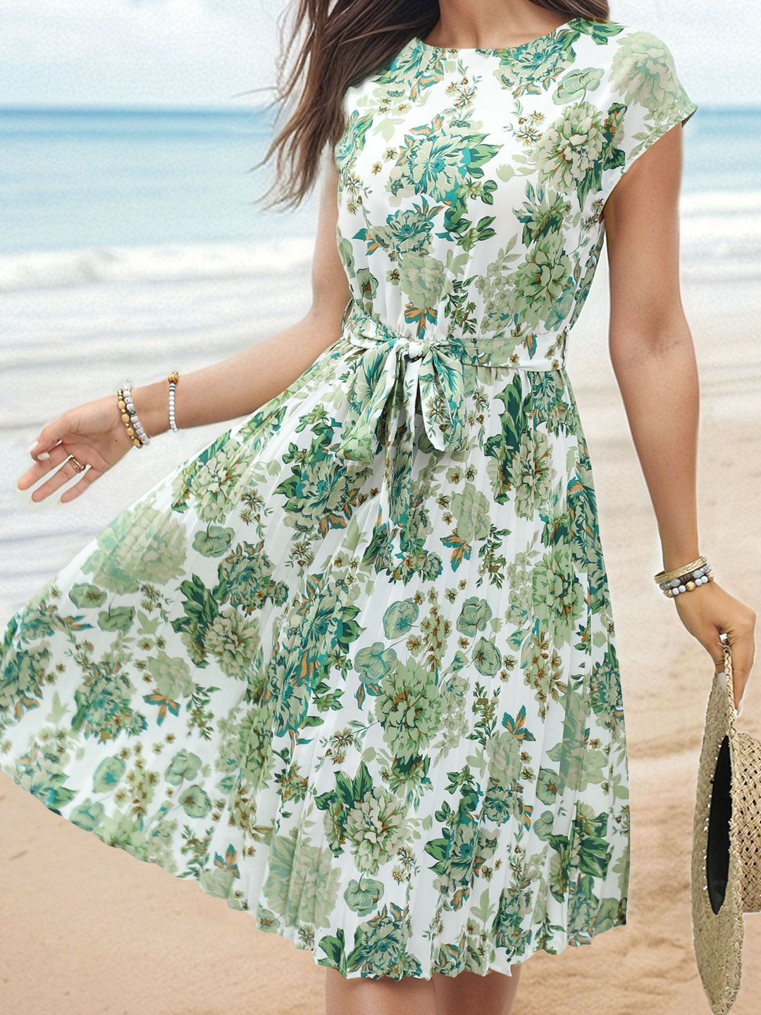 Floral Print Fit & Flare Midi Dress