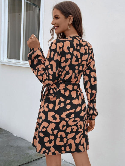 Women's Black Animal Print Dress
