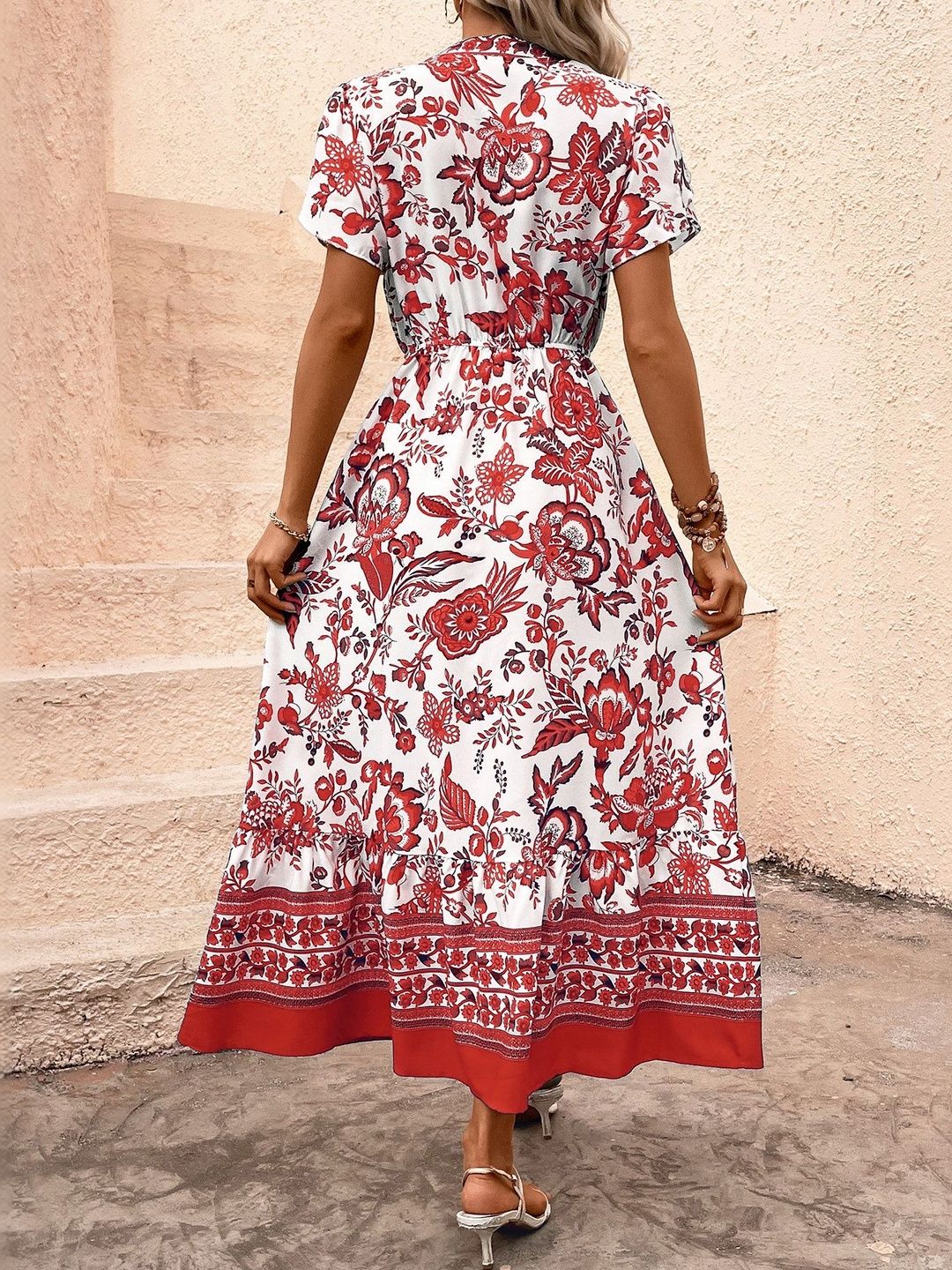 Floral Print Fit & Flare Midi Dress