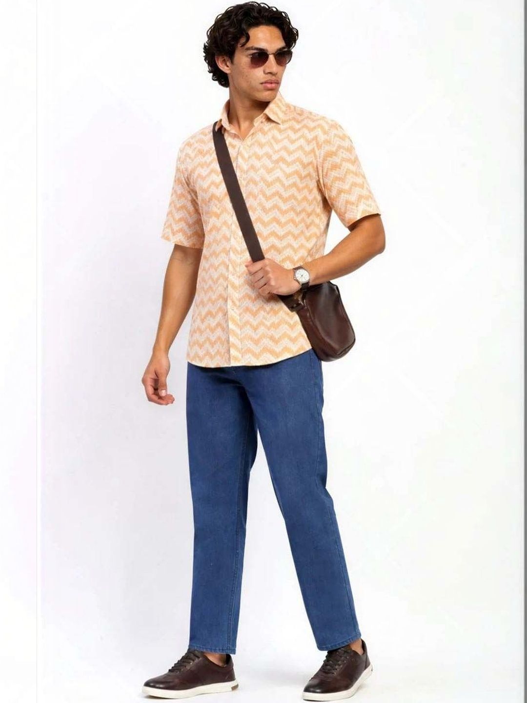 Men Chevron Casual Shirt