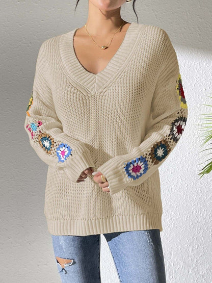 Women Colourblocked Ribbed Pullover