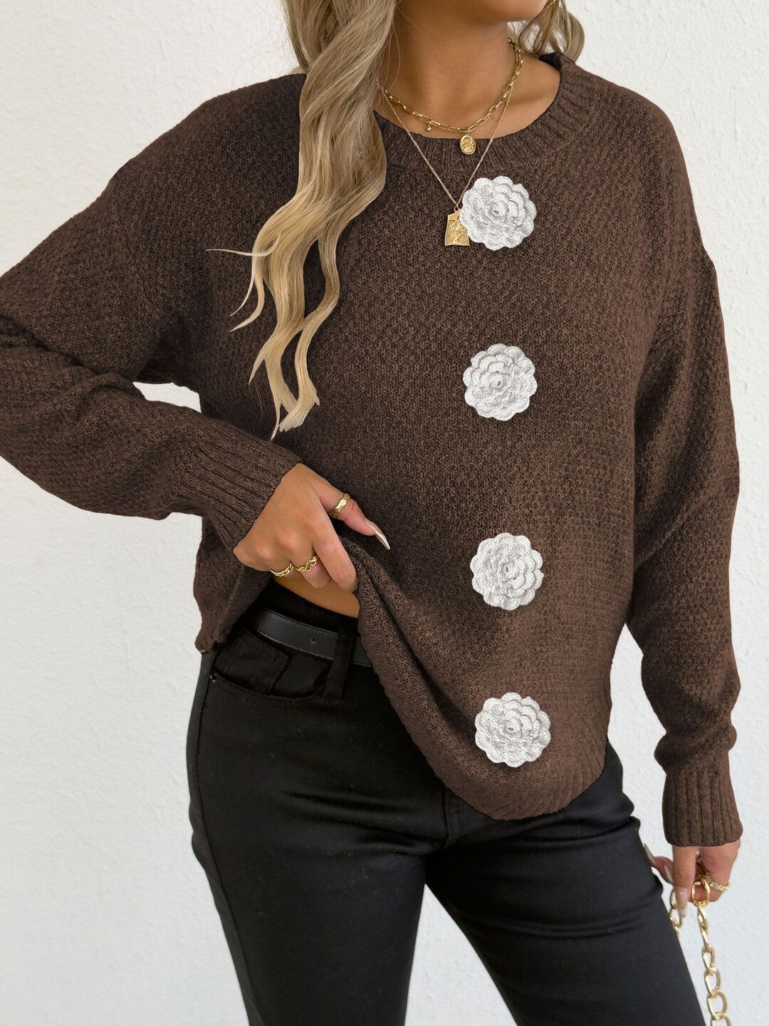 Women Pullover with Applique Detail