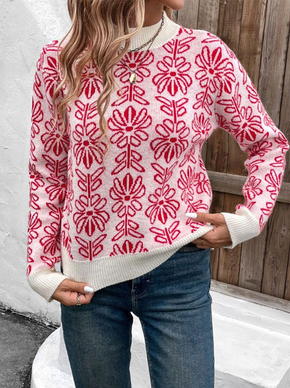 Women's White Floral Printed Pullover