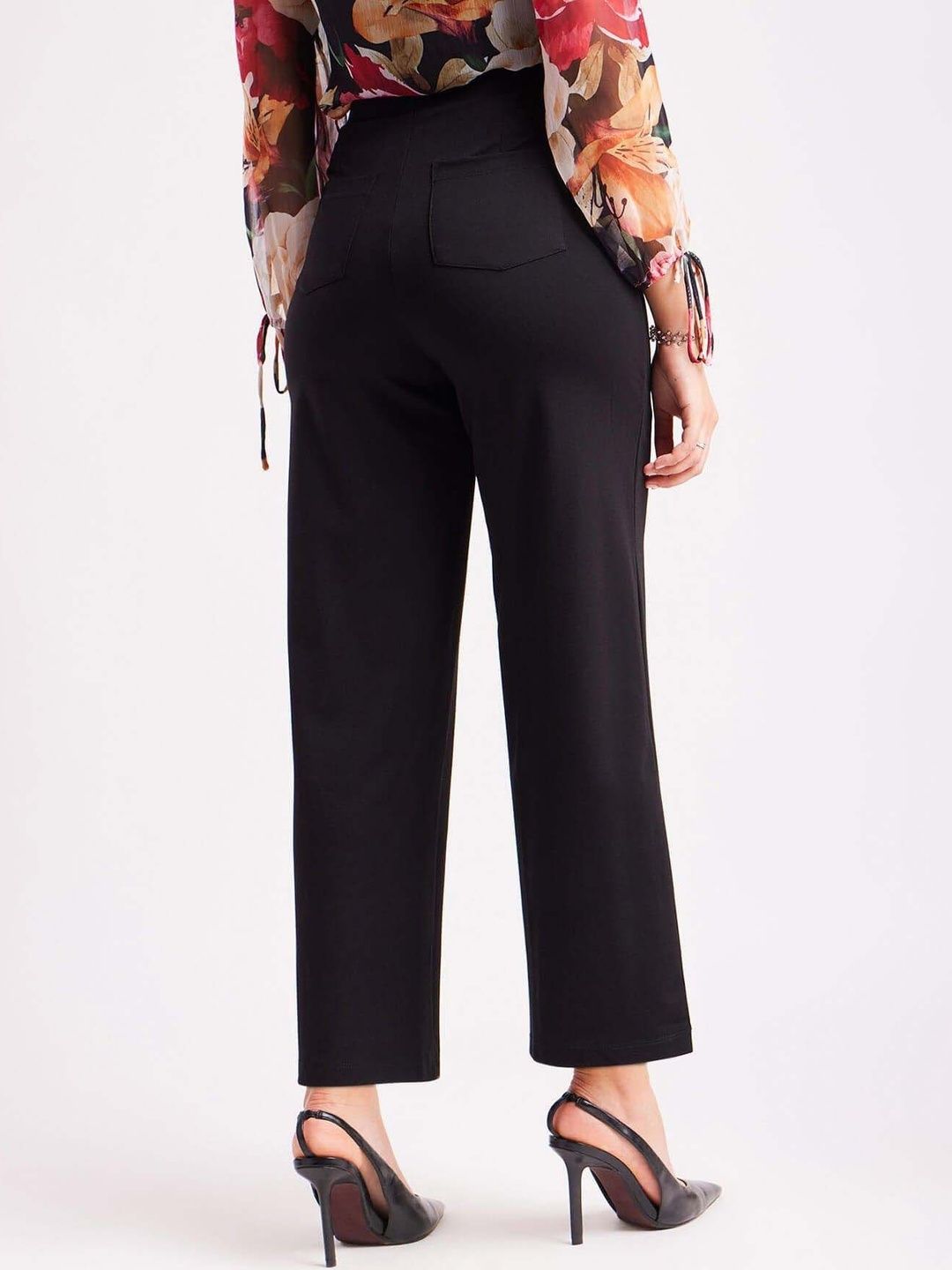 Women Straight Fit Wrinkle Free Trousers