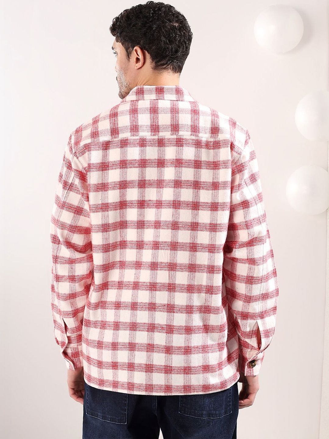 Checked Spread Collar Shackets