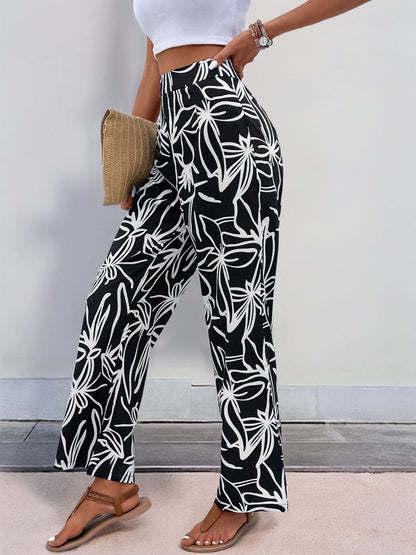 Women Floral Printed Loose Fit Non Iron Trousers