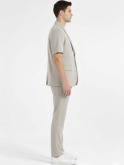 Solid Blazer with Trousers