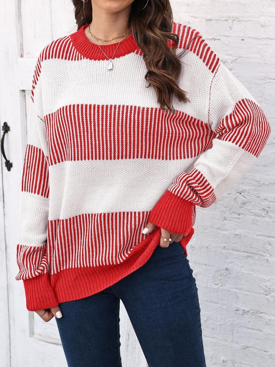 Women Striped Pullover