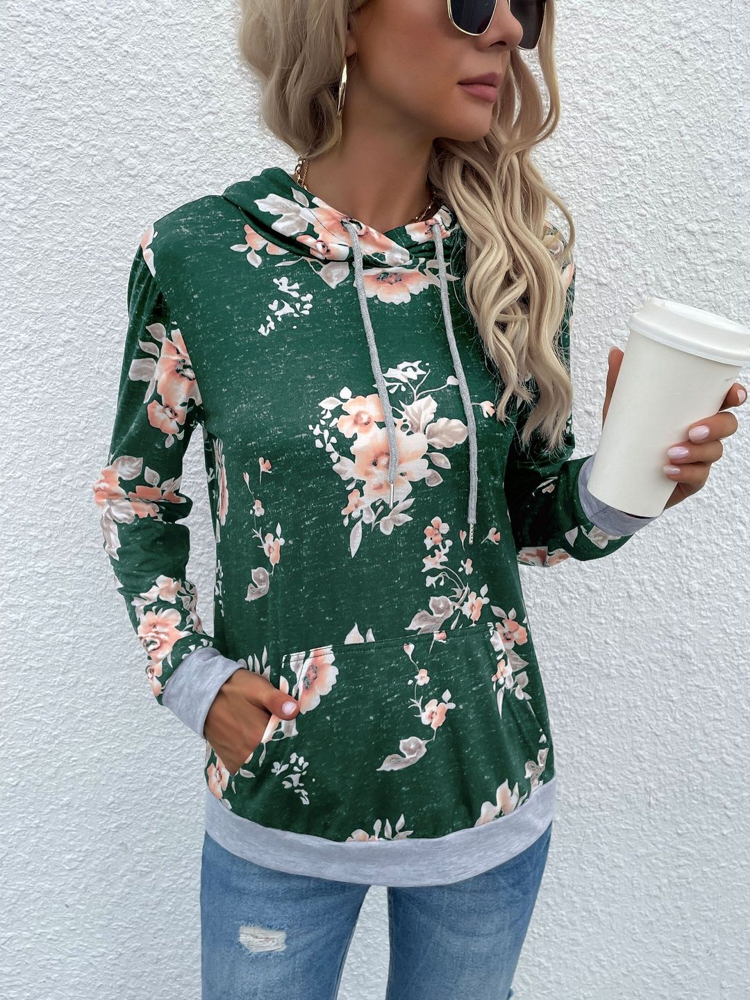 Women Printed Hooded Sweatshirt