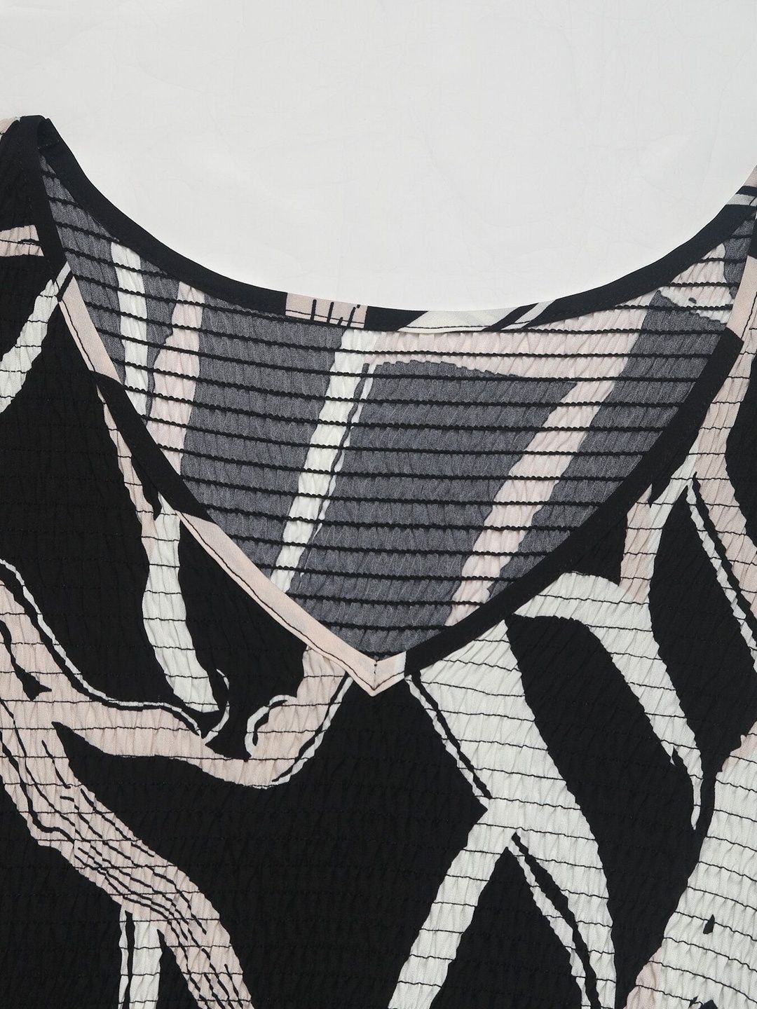 Women's Black Print A-Line Midi Dress Blend