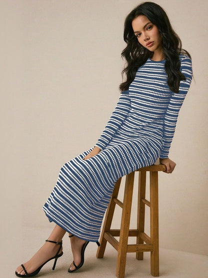 Striped Bodycon Midi Dress