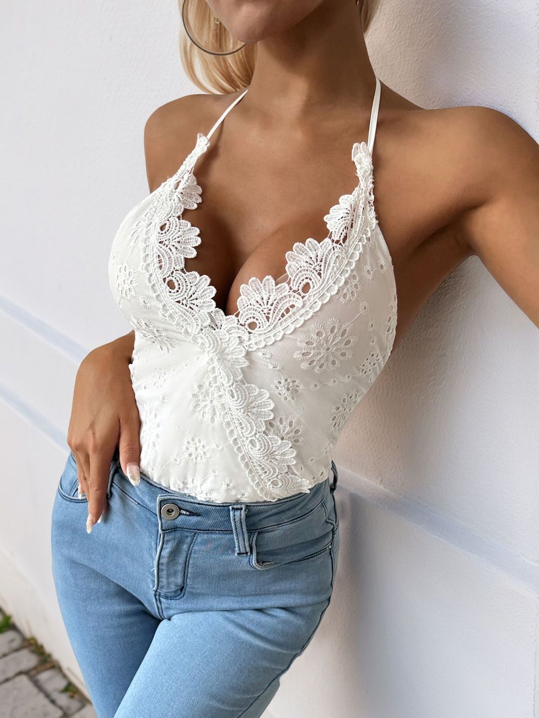 Self Design Cotton Bodysuit