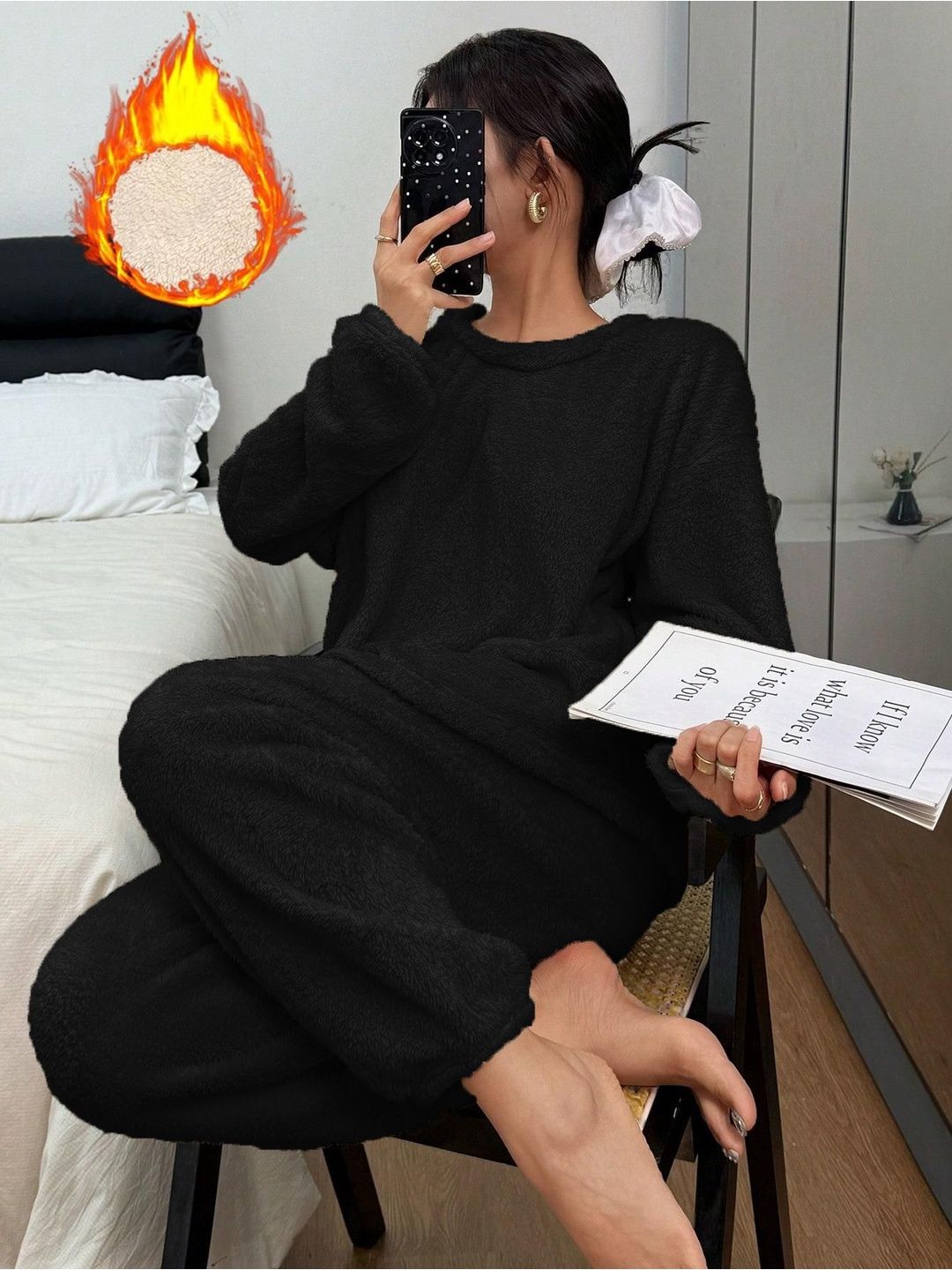 Round Neck Sweatshirt & Trousers Co-Ords