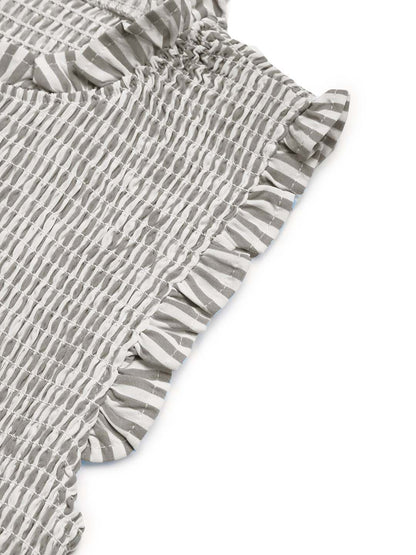 Striped A-Line Midi Dress