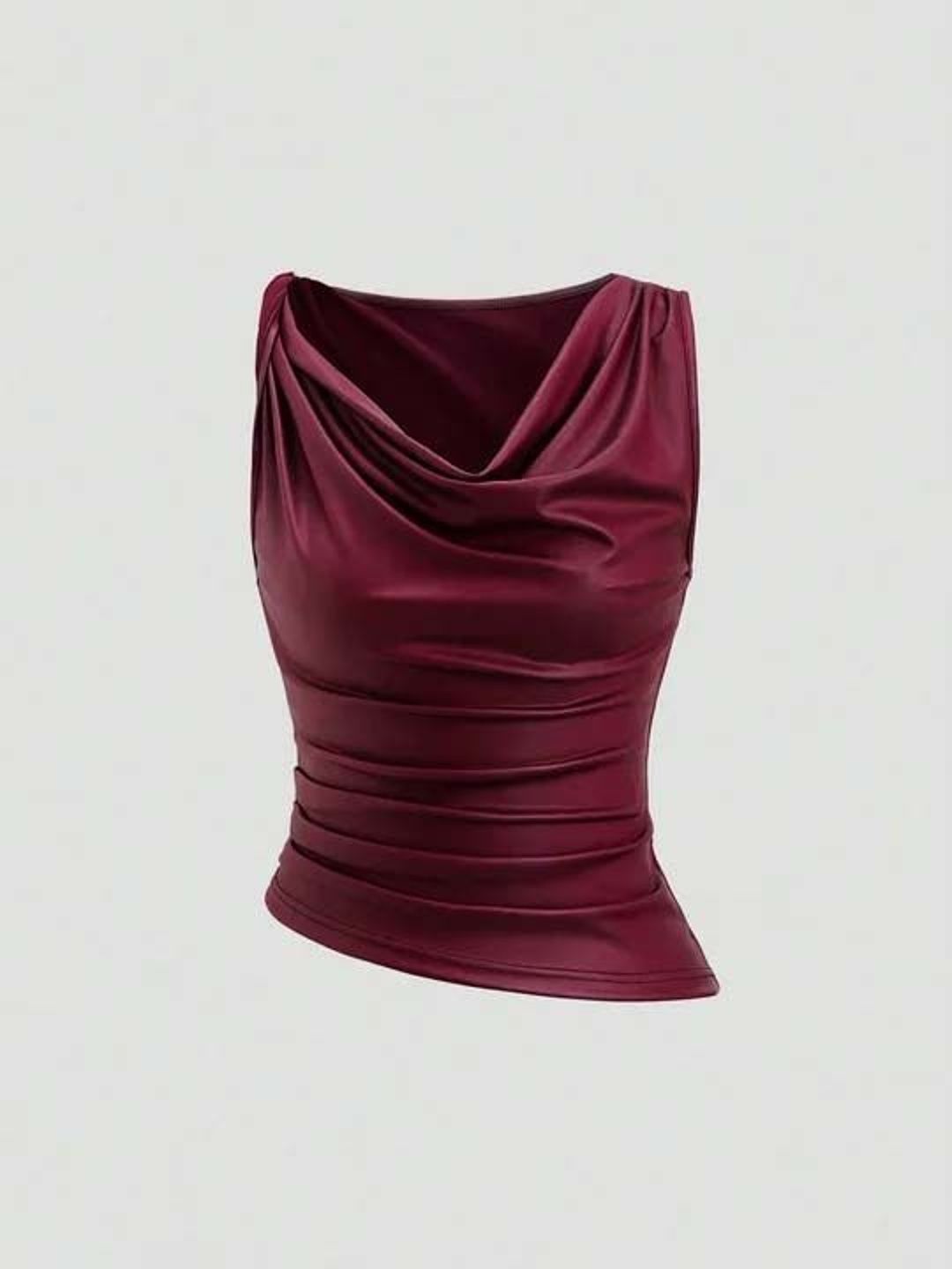 Cowl Neck Sleeveless Cotton Top