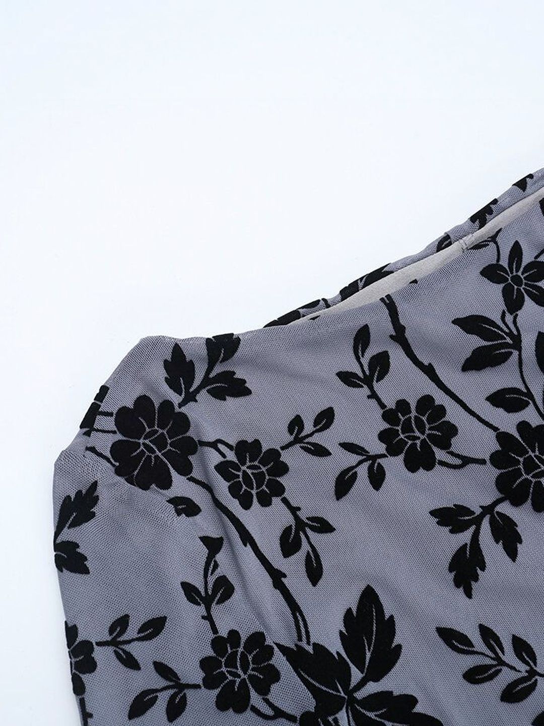 Floral Print Flared Sleeve Sheath Maxi Dress