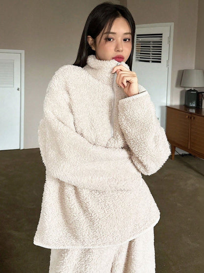 Spread Collar Long Sleeves Night Suit