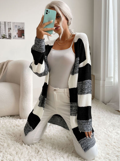 Women Colourblocked Woollen Cardigan