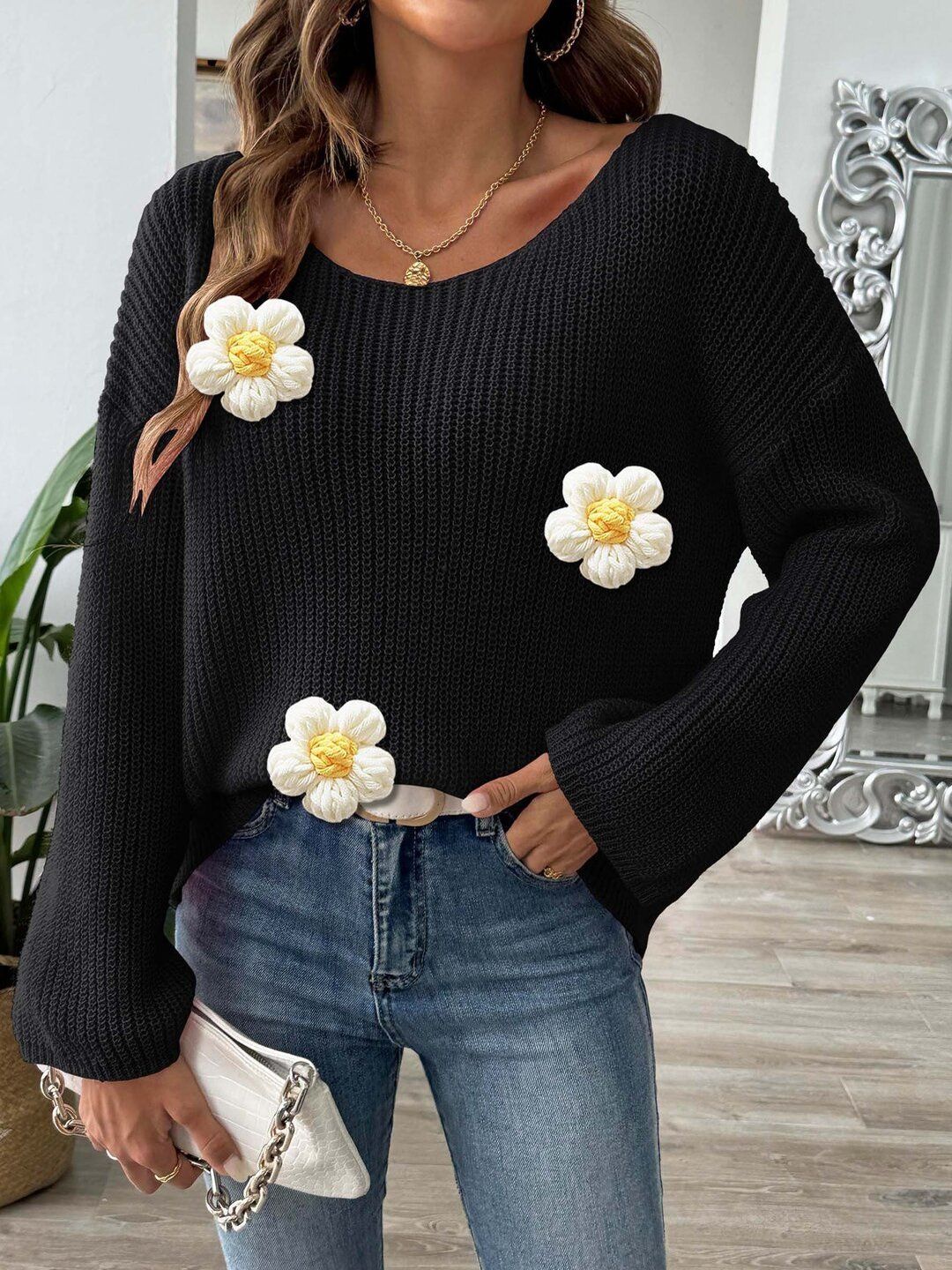 Women Pullover with Applique Detail