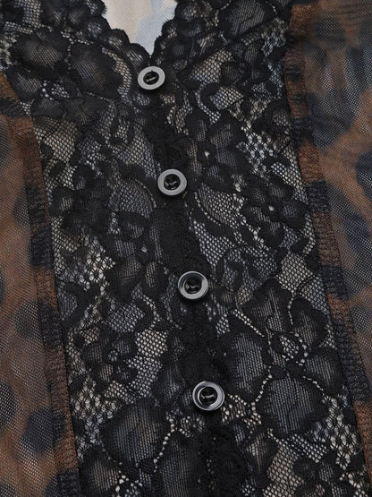 Printed V-Neck Bodysuit