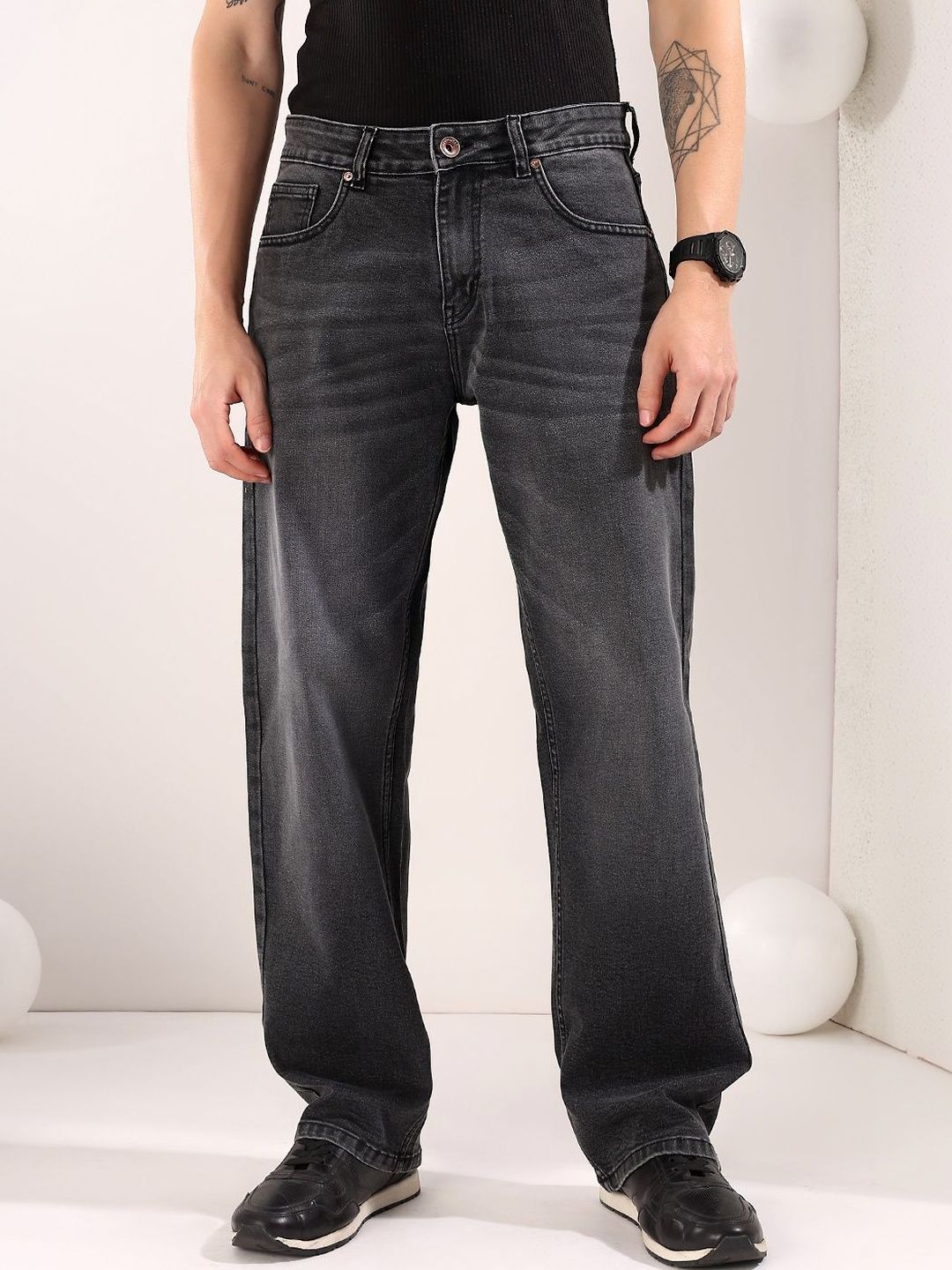 NOWI Men Regular Fit Mid-Rise Light Fade Jeans