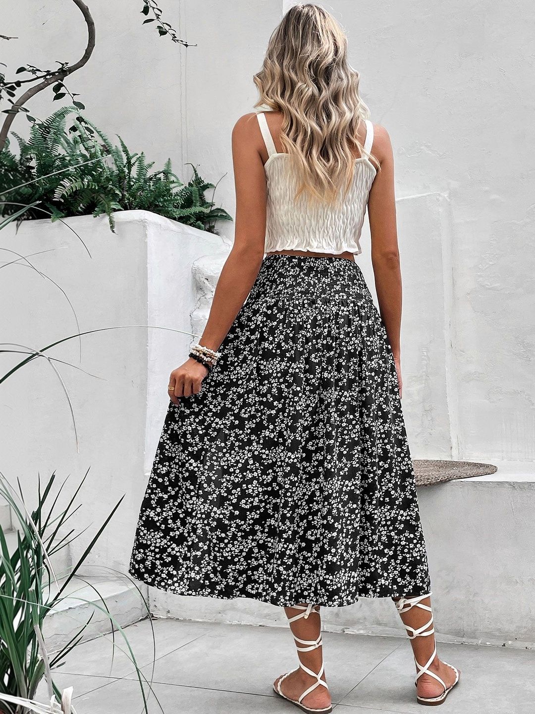 Printed Flared Cotton Skirts