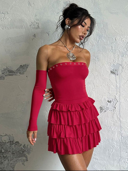 NOWI Ruffled Bodycon Mini Dress