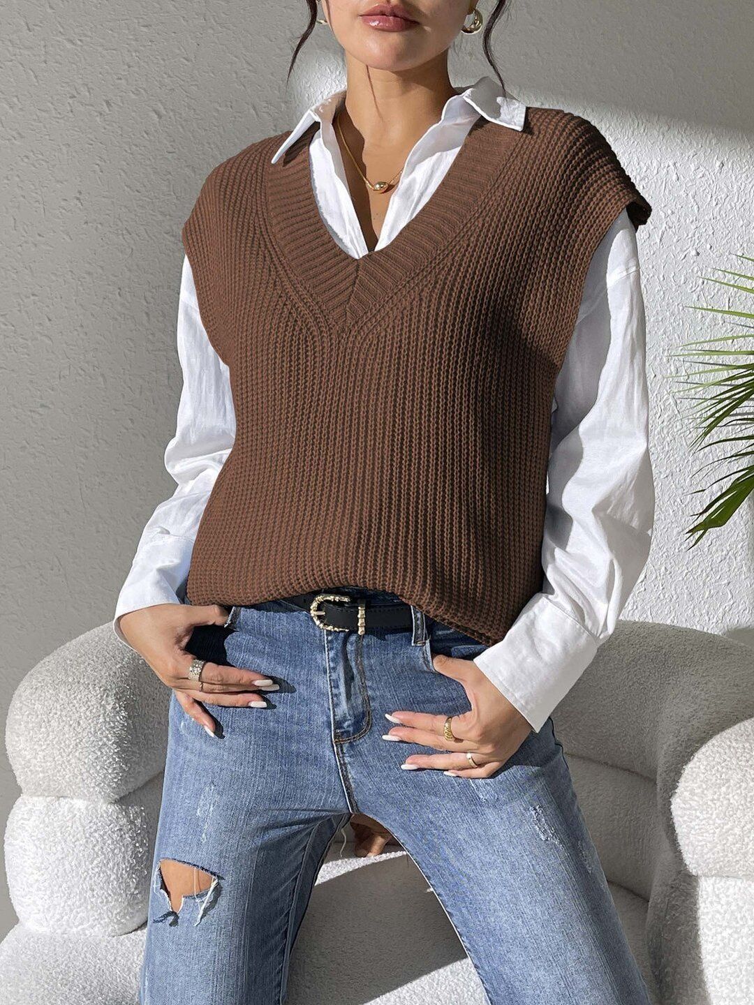 Women Ribbed Sweater Vest