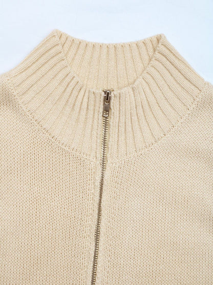 Women's Beige Nowi Women Ribbed Sweater Vest Blend Printed