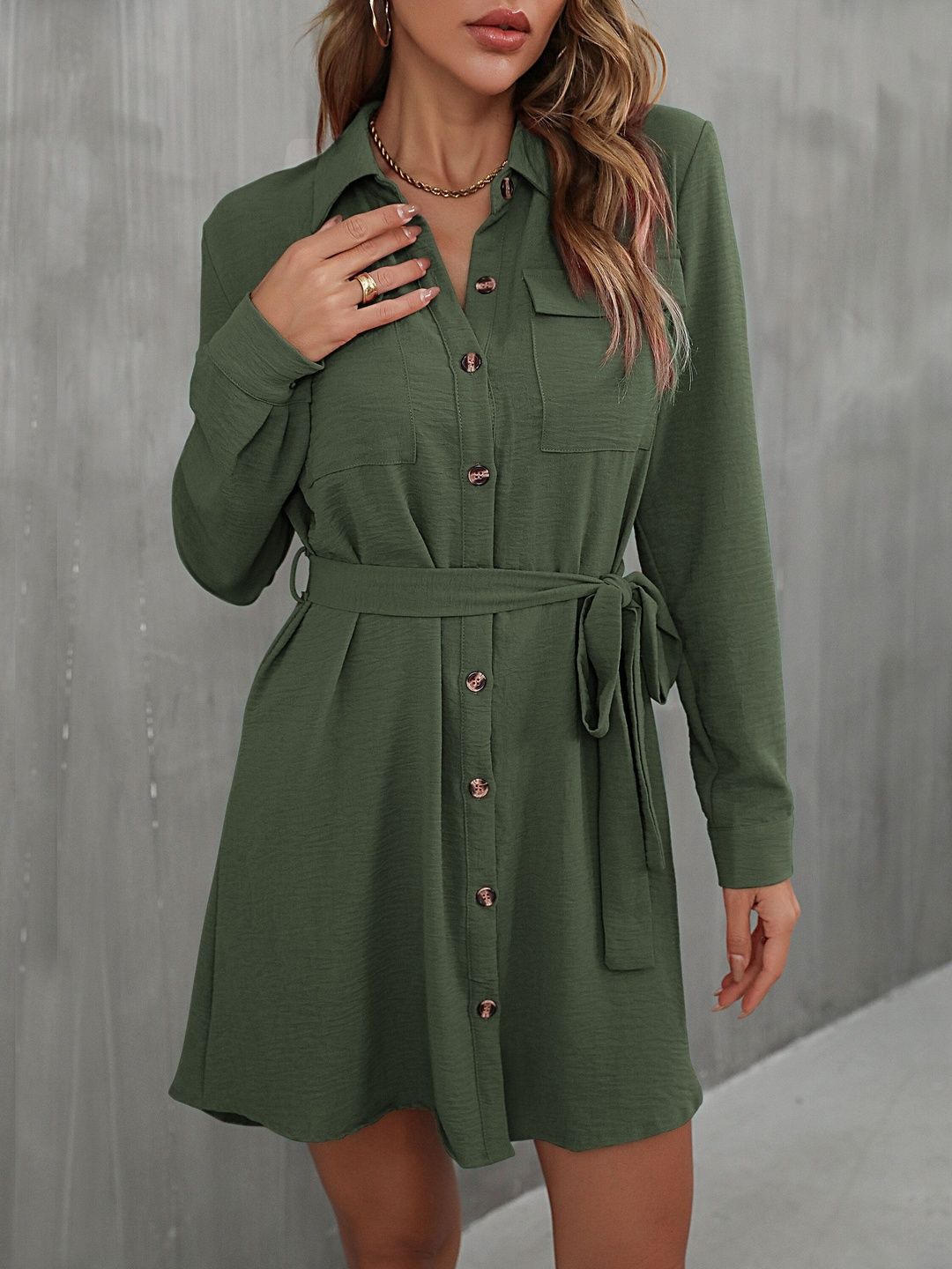 Women's Green Nowi Shirt Dress