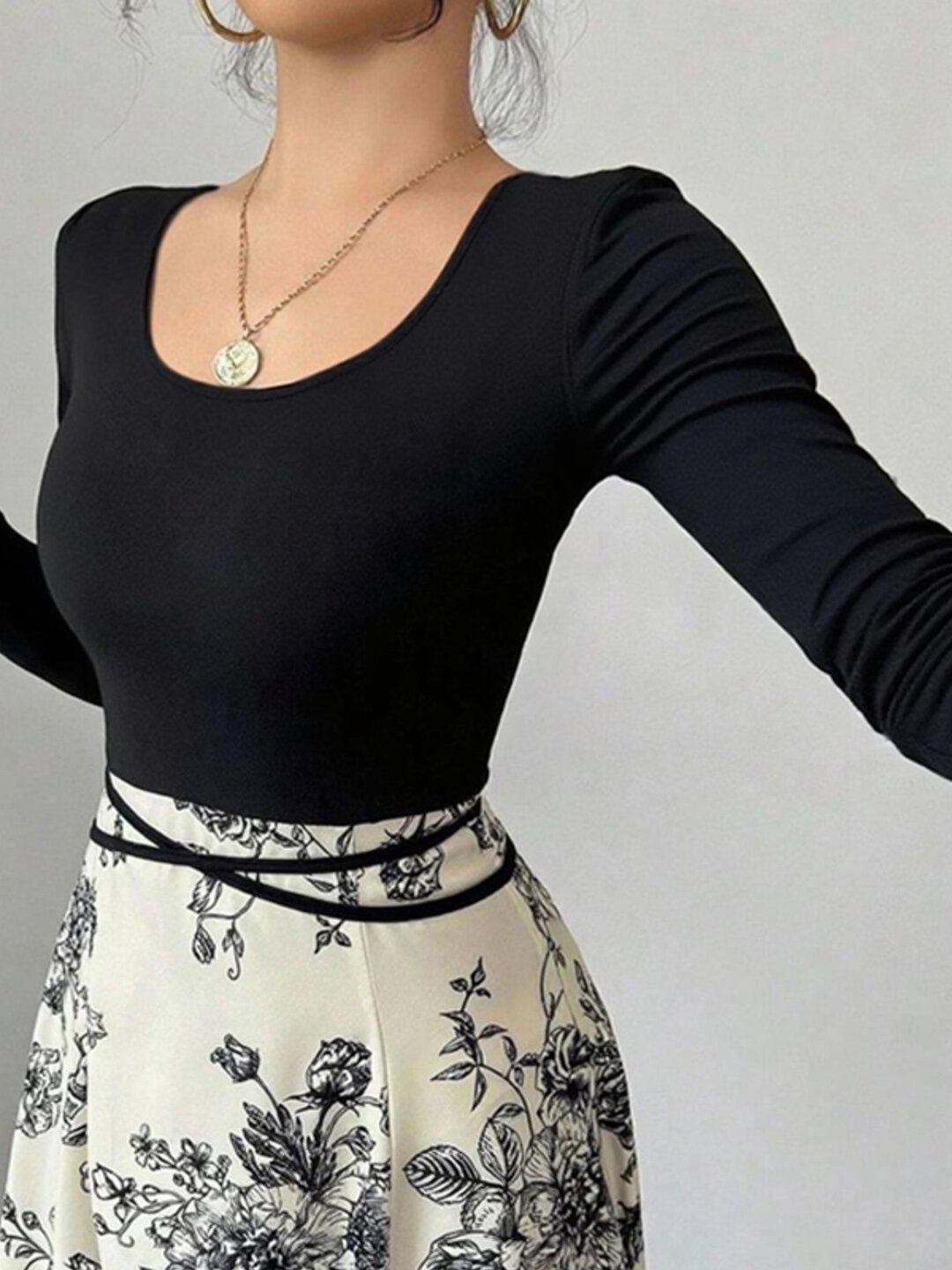 Floral Print A-Line Maxi Dress