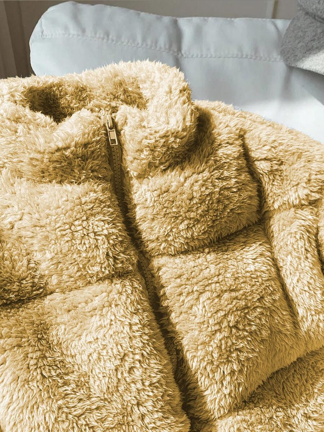 NOWI Women Woollen Lightweight Crop Puffer Jacket