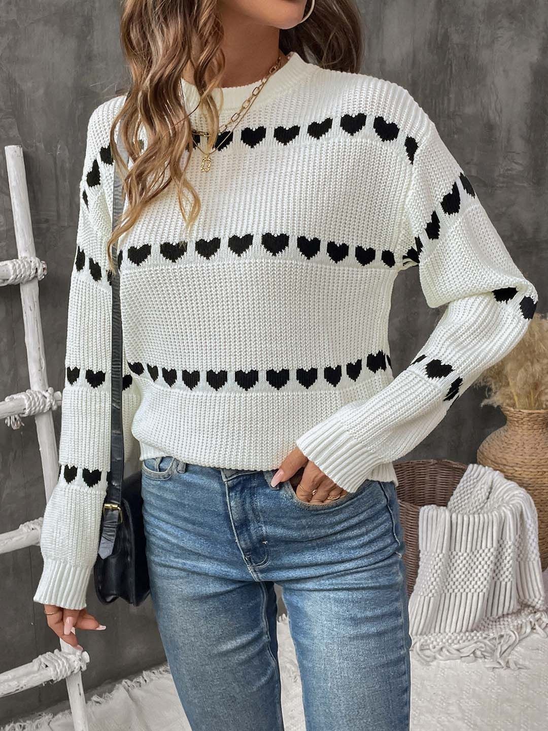 NOWI Women Printed Round Neck Pullover